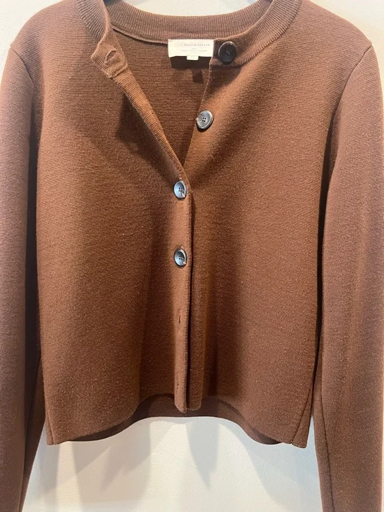 Sezane Jude Cardigan in Chestnut Brown, XS - Picture 3 of 6